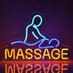 JOMOBUTY Massage Neon Sign for Wall Decor LED Light up Sign Massage Room Business Signage Spa Salon Wellness Center 16.1" x 11.8" Led Art Hanging Decorative Gifts