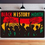 Black History Month Photo Backdrop African American Celebration Holiday Deocrations Happy Black History Month Porch Banner for Home Classroom Office Supplies