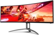AOC AGON AG493UCX2 -49 Inch Dual QHD Curved Gaming Monitor, VA, 4ms GTG, Height Adjust, USB Hub, FreeSync Premium, Speakers (5120 x 1440 @ 165Hz, 400 cd/m²,HDMI 2.0 / DP 1.4 / USB-C / USB 3.2)