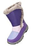 Mountain Warehouse Caribou Kids Fur Trim Snow Boots - Snowproof, Fleece Lining, High Traction Sole - Perfect To Keep Your Kids Feet Warm In Cold Winter Days Lilac Kids Shoe Size 4 UK