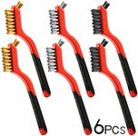 Wire Brush Set, 6 Pcs Brass/Stainle