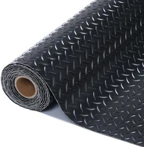 AUTORIFIC Heavy Duty Garage Floor Runner - Slip-Resistant Grip, Water & Stain Resistant PVC Mat for Garage, RV Trailer Flooring, Boats. 7.5 x 17 FT Diamond Plate in Black– Enhanced Protection