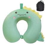 Samaly Kids Travel Pillow, Pure Memory Foam Animal U-Shaped Neck Pillow with Washable Cover, Comfortable in Any Sitting Position in Airplane,Car,Train for Kids