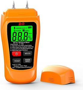 (Orange) - Wood Moisture Metre Reddragon MT-18 Two Pins Digital Wall Moisture Detector Paper Humidity Tester for Wood Building Material Firewood Walls Paper Floor (Orange)