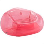 Intex Clear Pink Beanless Bag Chair, Inflated Size: 137cm x 127cm x 74cm (66501NP), Polyvinyl chloride (PVC), Small Single