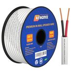 KENGIYEL 16/2 Speaker Wire (50 Feet) 16AWG Gauge in Wall Audio Speaker Wire, Fire Safety CL2 CL3 Rated Audio Speaker Cable/ 16 Gauge-2 Conductors CCA (Copper Clad Aluminum) Electrical Hookup Wire