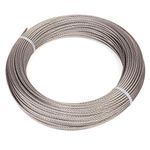 Wire Rope Cable, Stainless Steel 304 Wire Cable,7x7 Strand Core, 50m Length Cable, 167Kg Breaking Strength