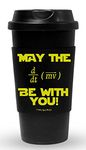 Funny Guy Mugs May The Force Be With You Equation Travel Tumbler With Removable Insulated Silicone Sleeve, Black, 16-Ounce