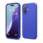 elago Compatible with iPhone 16 Case, Premium Liquid Silicone Case, Full Body Protective Cover, Shockproof, Slim Phone Case, Anti-Scratch Soft Microfiber Lining, 6.1 inch (Cobalt Blue)