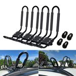 ECOTRIC 2 Pairs Kayak Roof Rack J-Bar Rack HD Universal Kayak Carrier Holder Canoe Boat Surf Ski Board Roof Top Mounted on Crossbar for Car SUV Truck