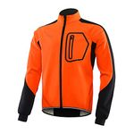 BERGRISAR Cycling Bike Jacket Mens Winter Waterproof Thermal Windproof Cycle Running Hiking Jacket Softshell Windbreaker BG011 Orange Size Large