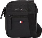 Tommy Hilfiger Men Essential PU Mini Reporter Shoulder Bag Small, Black (Black), One Size