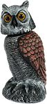 Fake Owl Decoy, Natural Scarecrow Lifelike Simulation Owl Bird Deterrent with 360° Swivel Head Realistic Owl Statue Scare Birds Plastic to Frighten Birds for Garden