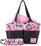 Disney Baby Multi-functional Travel Tote Diaper Bag with Changing Pad, Minnie Black Pink, Large, Disney Baby Multi-functional Travel Tote Diaper Bag With Changing Pad