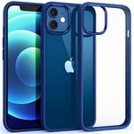 Supdeal Shockproof Clear Case for iPhone 12/12 Pro, [Not Yellowing] [10FT Military Drop Protection] Hard Clear Back Four Corner Airbags Drop Protection Phone Cover, 6.1 inch, Blue