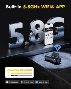 GKU 4K Dual Dash Cam with 64GB SD Card – Front and Rear Car Camera