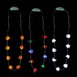 JASHIKA Halloween Eve Costume Party Accessories, Lighting Up LED Necklace Set of 3, Ghost, Jack O Lantern Pumpkin, Skull for Trick or Treating Door to Door Parade Procession