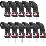 CRAFTSMAN GOLF 11pcs /Set (4,5,6,7,8,9,A,S,P,L,X) USA US Flag Clover Leather Black Iron Covers Headcover