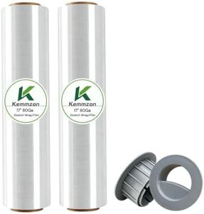 17" x 1500 Ft Stretch Shrink Wrap with Handle, 80 Gauge Moving Film, 2 Pack
