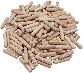 Wooden Dowel Pins 8mm x 50mm Fluted Wood Dowels Rods, Made of Hardwood, Approx 5/16 x 2 inch, 200 Pcs.