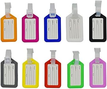 Maydahui 10PCS Multicolor Luggage Tags Plastic Suitcase Tag Durable Travel Bags Labels Baggage Bag Name