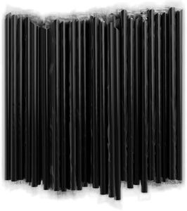 400Pcs Bubble Tea Straws – 9.4"x0.4" Wide Straws for Smoothies, Boba Tea, Milkshakes & Frozen Drinks – Angled Tips, Individually Wrapped, Cut-to-Size, Strong Disposable Drinking Boba Straw (Black)