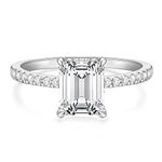 TIGRADE 3CT Engagement Ring for Women Emerald Cut Cubic Zirconia Wedding Band CZ Promise Wedding Ring Size 4-10 (Silver, 9.5)