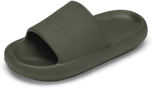 Tormigo Boys and Girls Cloud Slides for Kids – Non-Slip Summer Slippers Lightweight Beach, Pool, and Indoor Shower Sandals Army Green Little Kid 11.5-12