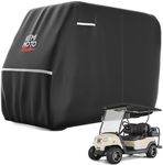 KEMIMOTO 600D Waterproof Golf Cart Cover, Heavy Duty Golf Cart Rain Cover Universal Fits for Most Golf Cart,Large Golf Cart Cover Compatible with EZGO Club Car 2/2+2/4 Passenger, Black