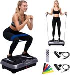 Vibration Plate Machine,180 Speeds Shake Plate for Lymphatic Drainage Weight Loss, Vibrating Fitness Platform 460LB Capacity Whole Body Workout with Bluetooth Home Exercise Gym Equipment for Women Men