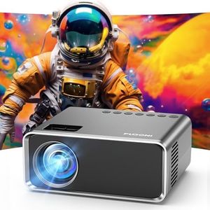 FUDONI Projector with WiFi and Bluetooth 4K Supported, Upgraded Outdoor Movie Projectors Native 1080P FHD 12000L, Video Proyector for Home Theater, Compatible w/HDMI/USB/iOS/Android/Windows/TV Stick