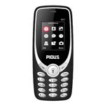 Pious M11 Dual Sim Mobile Phone (1.8 inch Display, Wireless FM Radio, 3000 mAh Battery, Made in India, Black)