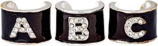 charMED Custom Stethoscope Charms - Bling Monogram Charm - Gifts for Nurses, Doctors, Veterinarians & Healthcare Professionals - Metal Silver 0.5" Ring Charm (Letter T)