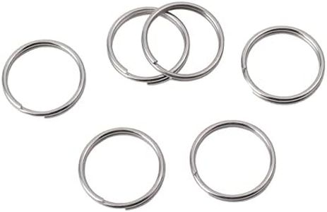 KANSPHY 1/2 Inch Split Key Rings,Stainless Steel Dogs Cats ID Tag Mini Thick Keyrings,16mm Small Key Chain Ring for Dogs Tag,Craft,Car Keys,Women and Men Car Key Rings - Pack of 50 Pcs