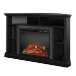 Ameriwood Home Overland Electric Corner Fireplace for TVs up to 50", Black