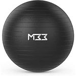 Mode33 Exercise Ball - 55 to 85cm Extra Thick Anti-Burst Yoga Ball with Hand Pump - Gym Ball for Fitness, Pilates, Pregnancy, Labour, Birthing Ball, Swiss Ball (L (75cm), Black)