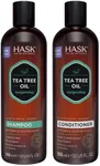 HASK Tea Tree Oil Invigorating Shampoo and Conditioner Set for all hair types, color safe, gluten-free, sulfate-free, paraben-free, cruelty-free - 12 Fl Oz each