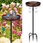 Yepper 35In Metal Bird Bath for Garden, Vintage Freestanding Birdbaths & Supports, Bird Baths Feeder Bowl for Outdoors Garden Patio Yard Lawn Decor, Upgraded 5-Pronged Base (Antique Bronze)