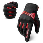 INBIKE Breathable Mesh Motorcycle Gloves Touchscreen with TPR Palm Pad Hard Knuckle Black Red Small