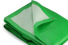 SIGMA (LABLE) 18FT X 12FT 230 GSM Waterproof Tarpaulin Sheet Heavy Duty Tadpatri Tarpal tirpal Rain Multipurpose Home Roof Shed Cover Polyethylene Tarp Hdpe Uv Treated Green-White