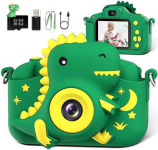 Kids Camera, Dinosaur Toddler Digital Camera for Ages 3-12 Boys Girls Childrens, Christmas Birthday Gifts, Selfie 1080P HD Video Camera for 3 4 5 6 7 8 9 Years Old Boys Girls Toys Gifts