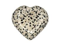 Certified Dalmatian Jasper Crystal Heart Palm Pebbles Stones for Anxiety Stress Relief Massage - AAA Grade Original Healing Gemstone Agate Heart Palm Stone for Yoga Meditation Spiritual