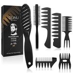 Hair Brush Men Styling Set,DUAIU Mens Hair Combs Styling Brush 7pcs,Curved Vented Paddle Brush,Quiff Round Hair Brush,Wide Tooth Comb,Texture Comb for Blow Drying,Slick Back,Detangling,Hairdressing