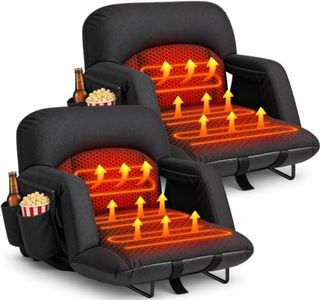 DEKEMASTER Heated Stadium Seats for Bleachers with Back Support Exclusive Sofa Style Design with Extra Thick Back and Cushion, 25inch Bleacher Chairs, 6 Reclining Positions for Sport Events Camping