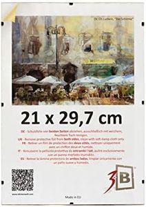 3-B Set di 5 pezzi cornici a Giorno CLIP 21x29,7 cm (A4) - Portafoto senza cornice con vetro stirene