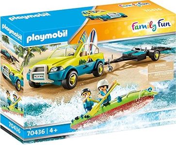 Playmobil Family Fun Beach Car with Canoe Trailer Playset