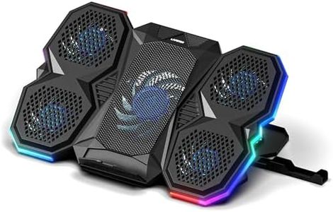 Lapster Chillpro Breeze Laptop Gaming Cooling Pad with 5 Cooling Fans, RGB Light Modes, Mobile Holder, USB Powered, Multi-Level Height Adjustable, Metal Mesh Grill, for up to 17 inch Laptops (Black)