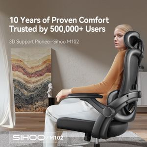 SIHOO Ergonomic Mesh Office Chair – Adjustable, Black