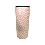 Rebecca Mobili Umbrella Stand Geometric Design, Round Beige White Umbrella Holder, Mdf Canvas, Home Office Furniture - Dimensions: 50x20x20 cm (HxLxW) - Cod. RE6441