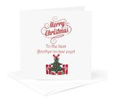 3dRose gc_224139_5 6 x 6-Inch "Merry Christmas to The Best Brother in Law Ever" Greeting Card